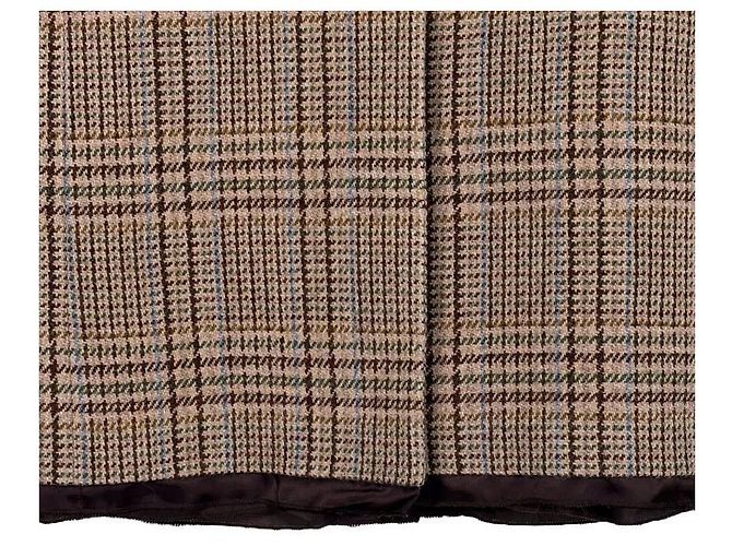 Miu Miu Luxury Biarr Damen Wollmantel mit Karomuster, einreihig und Brustlogo - Ansicht 9