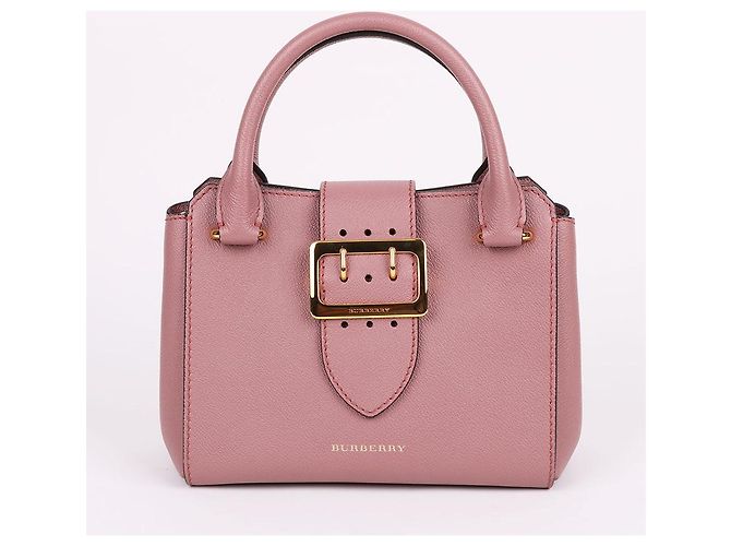 Burberry Borsa a spalla rosa granulata con due tracolle - vista 2