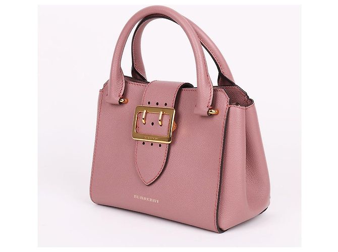 Burberry Borsa a spalla rosa granulata con due tracolle - vista 4