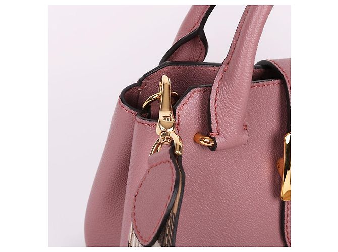 Burberry Borsa a spalla rosa granulata con due tracolle - vista 8