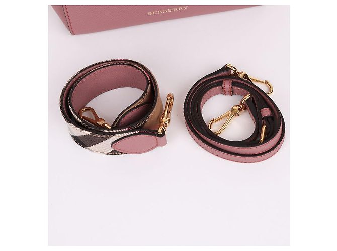 Burberry Borsa a spalla rosa granulata con due tracolle - vista 9