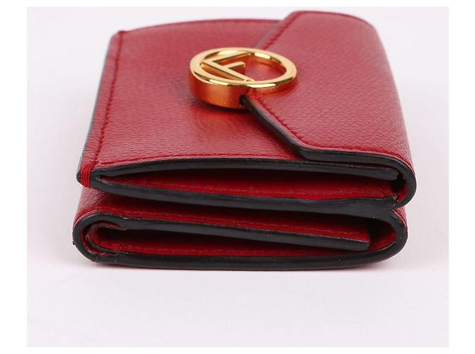 Fendi Gold-Plated Red Tri-Fold Wallet - view 6
