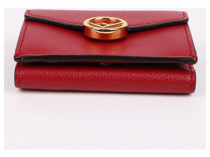 Fendi Gold-Plated Red Tri-Fold Wallet - view 7