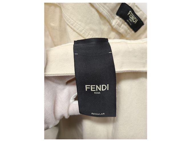 Fendi Denimhose mit weiß-cremefarbenem Logo-Patch - Ansicht 5