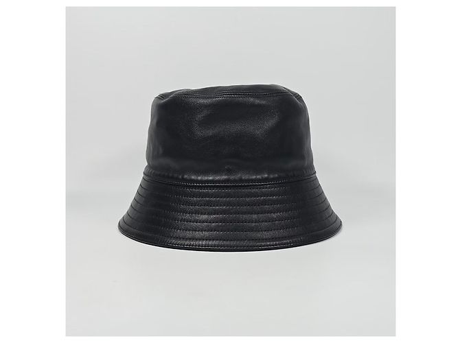 Prada Leder-Bucket-Hat Silber - Ansicht 4