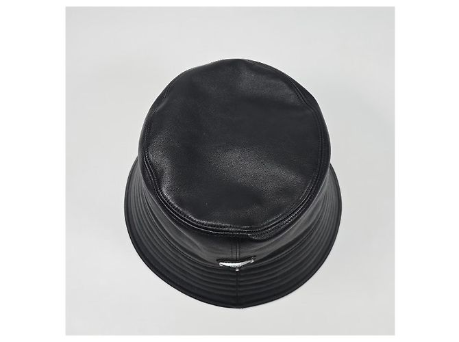 Prada Leder-Bucket-Hat Silber - Ansicht 6