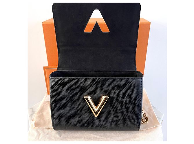 Louis Vuitton Borsa Twist MM Epi Gold Black Nero - vista 5