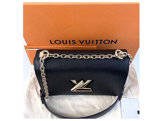Louis Vuitton Borsa Twist MM Epi Gold Black Nero - vista 8