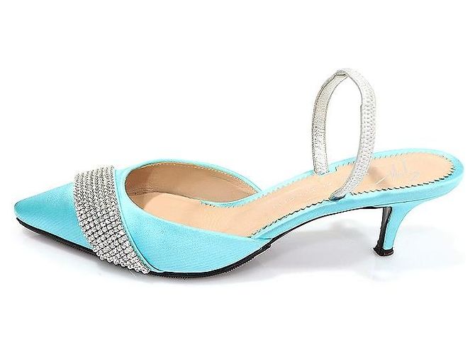 Giuseppe Zanotti Sandali slingback in raso smeraldo e cristallo da donna Verde - vista 4