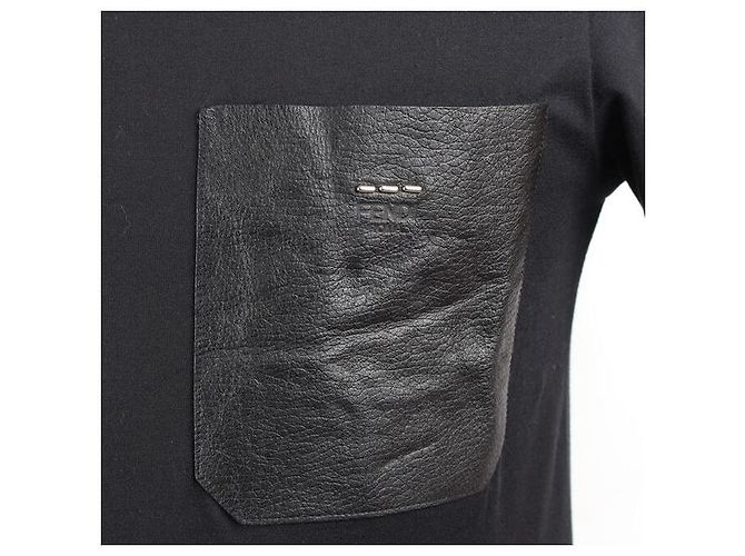 Fendi Kurzärmeliges T-Shirt mit Ledertasche Schwarz - Ansicht 2