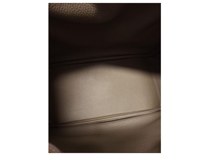 Hermès Borsa a tracolla Lindy Etoupe Gold stamp Marrone - vista 6