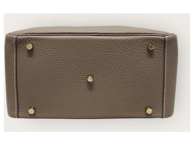 Hermès Borsa a tracolla Lindy Etoupe Gold stamp Marrone - vista 8