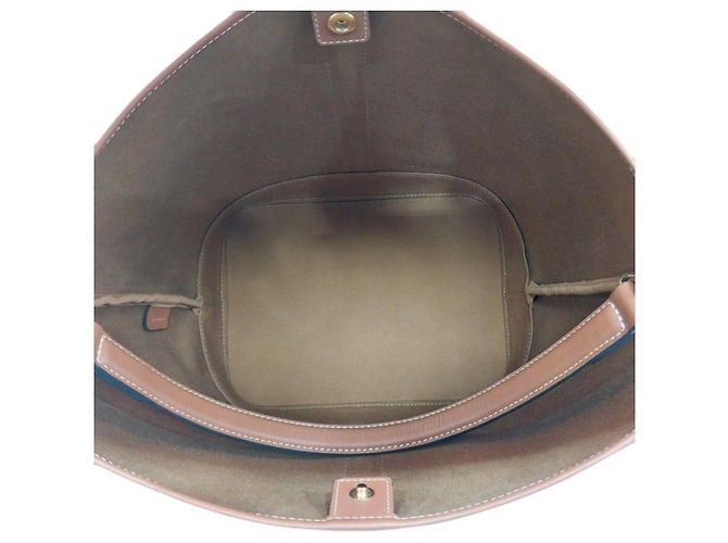 Céline Bolso Bucket Medio en Lona Triomphe y Piel de Vitela Marrón, Bolso de Hombro Castaño - vista 2