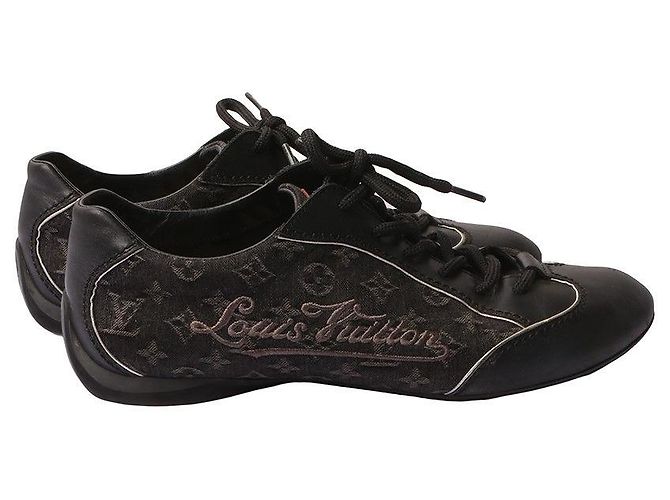 Louis Vuitton Sneaker in denim monogrammato da donna Nero - vista 2