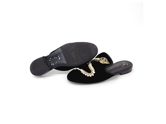 Giuseppe Zanotti Samt-Mules Schwarz - Ansicht 4