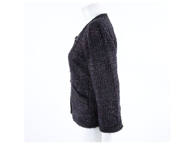 Chanel Tweed-Jacke Schwarz - Ansicht 2