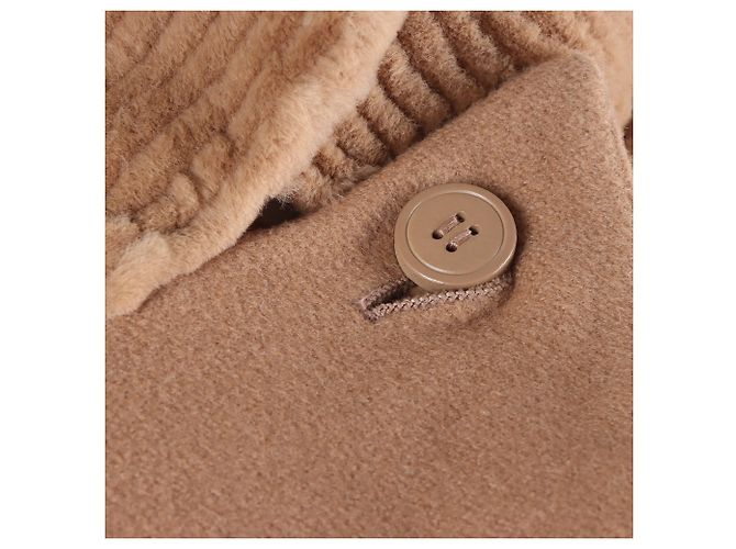 Fendi Cappotto in cashmere con bordatura in visone - vista 4