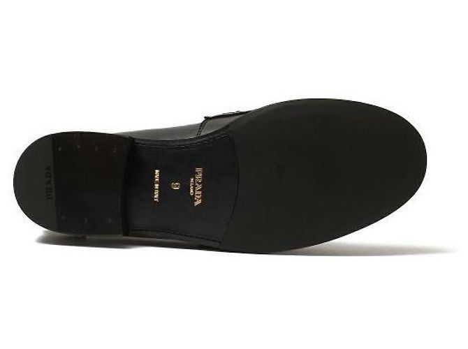 Prada Mocasín de piel con logotipo de letras - vista 7