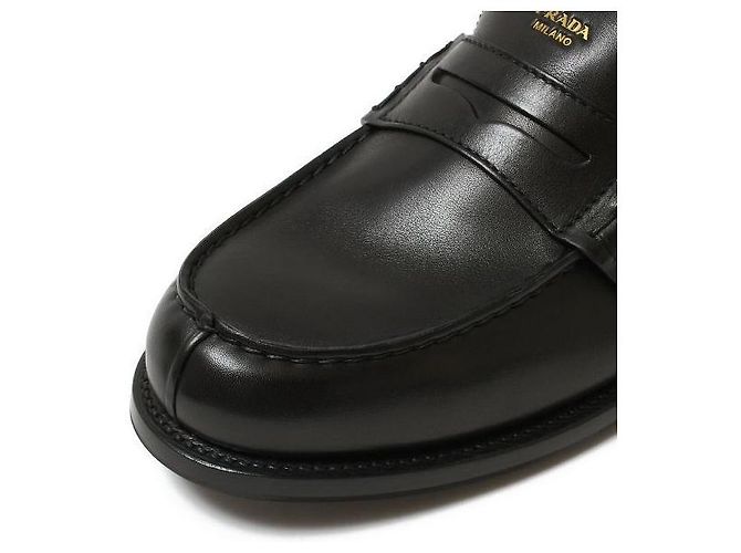 Prada Mocasín de piel con logotipo de letras - vista 8