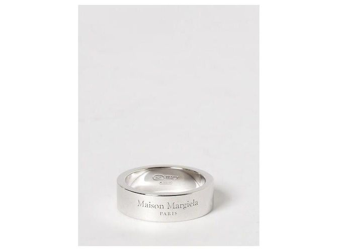 Maison Martin Margiela Anello largo con logo Argento - vista 4