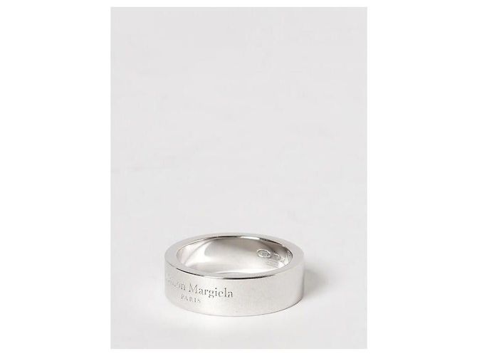 Maison Martin Margiela Anello largo con logo Argento - vista 5