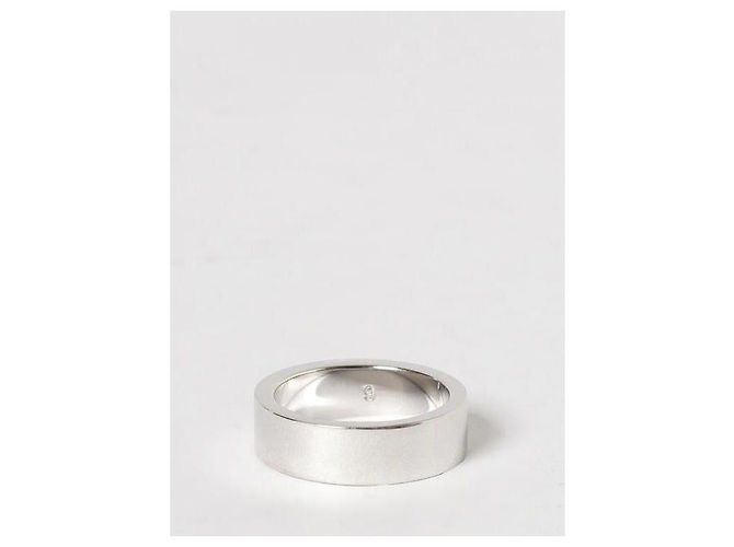 Maison Martin Margiela Anello largo con logo Argento - vista 6