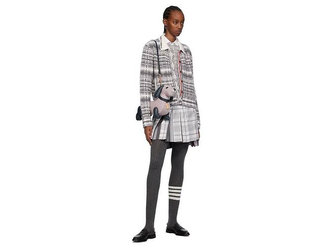 Thom Browne Polo sin mangas de seda y algodón Check - vista 5