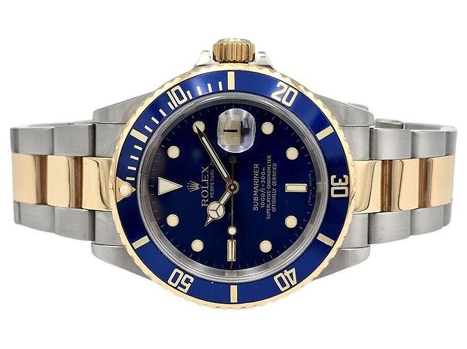 Rolex Orologio Submariner Combination Blu - vista 4