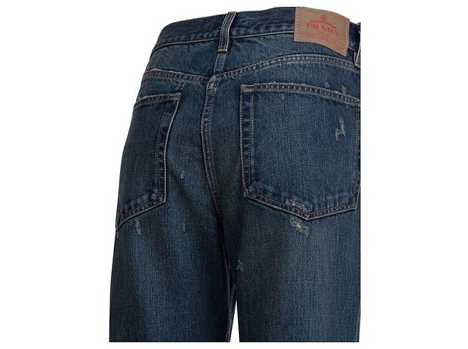 Prada Straight Leg Washed Denim Jeans - Ansicht 6