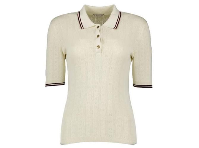 Moncler Baumwoll-Poloshirt mit Diamant-Logo-Muster Weiß - Ansicht 3