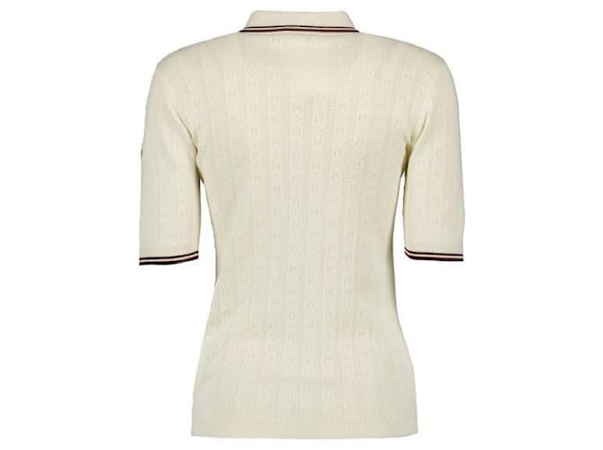 Moncler Baumwoll-Poloshirt mit Diamant-Logo-Muster Weiß - Ansicht 4