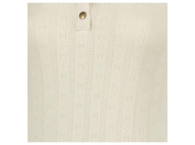 Moncler Baumwoll-Poloshirt mit Diamant-Logo-Muster Weiß - Ansicht 5