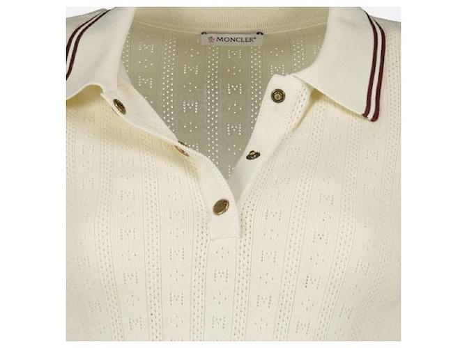 Moncler Baumwoll-Poloshirt mit Diamant-Logo-Muster Weiß - Ansicht 6