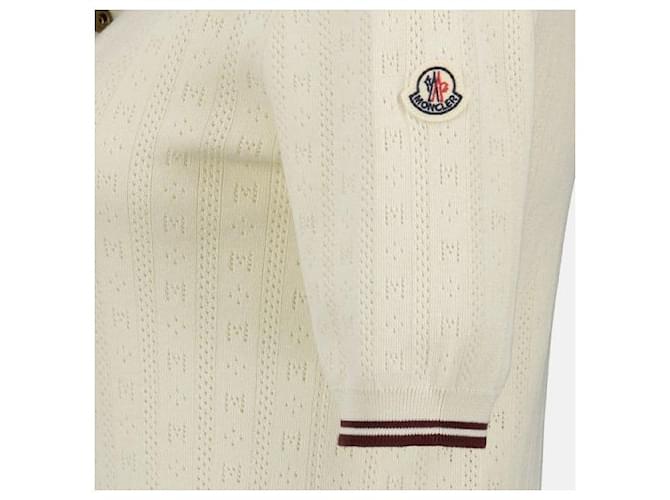 Moncler Baumwoll-Poloshirt mit Diamant-Logo-Muster Weiß - Ansicht 7