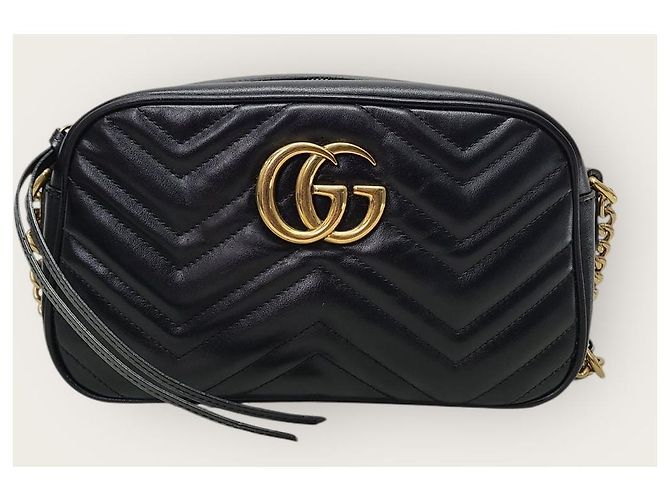 Gucci Piccola borsa camera matelassé GG Marmont nera Nero - vista 2