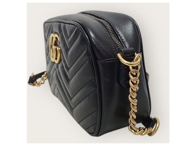 Gucci Piccola borsa camera matelassé GG Marmont nera Nero - vista 3