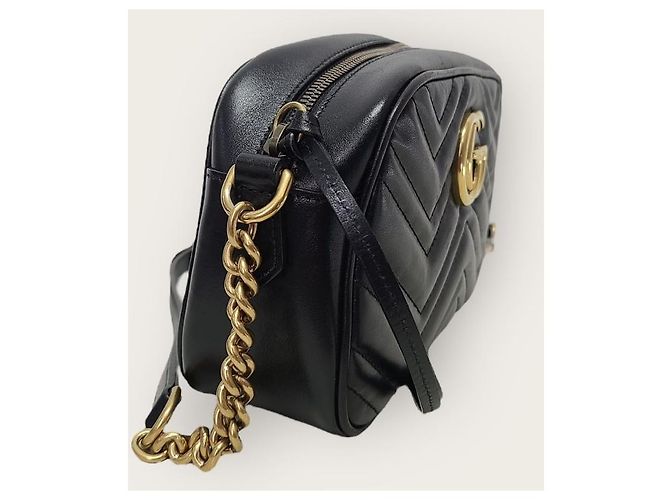 Gucci Piccola borsa camera matelassé GG Marmont nera Nero - vista 4