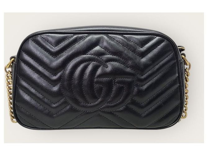 Gucci Piccola borsa camera matelassé GG Marmont nera Nero - vista 6