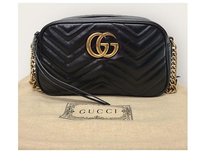 Gucci Piccola borsa camera matelassé GG Marmont nera Nero - vista 8