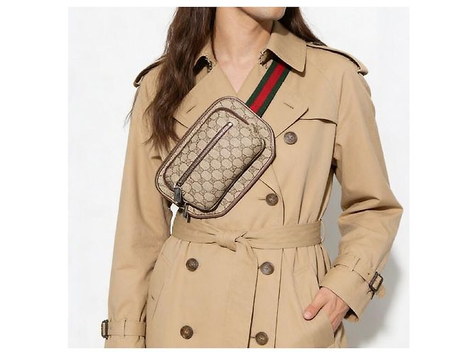 Gucci Bolso de cintura GG FACJN Unisex - Bolso de cintura y bandolera Castaño - vista 9