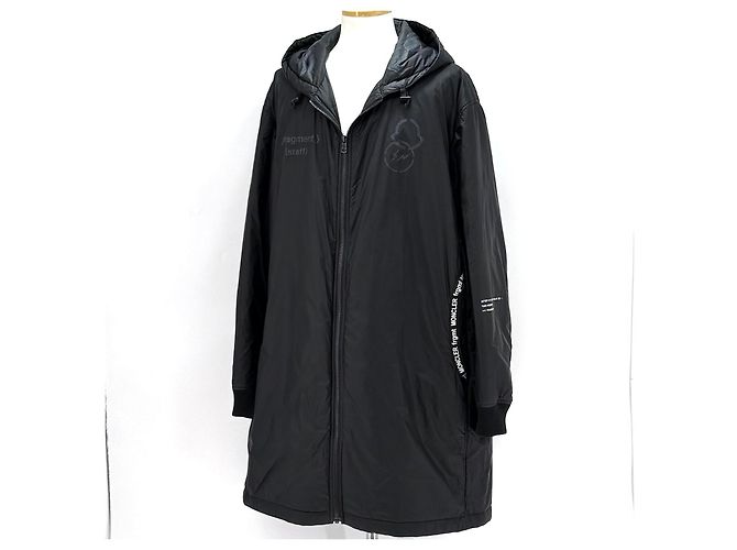 Moncler Genius Fragment Long Down Coat Black - view 3