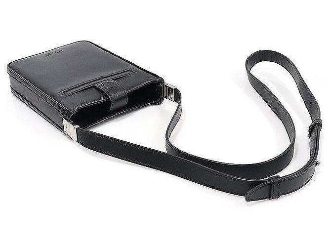 Burberry Mini borsa a tracolla Olympia in pelle liscia nera Nero - vista 3