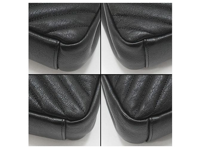 Saint Laurent Borsa a Spalla Medium Black Monogram Matelassé Silver College Nero - vista 14