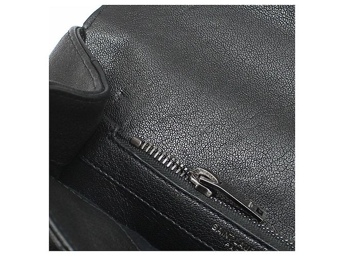 Saint Laurent Borsa a Spalla Medium Black Monogram Matelassé Silver College Nero - vista 9