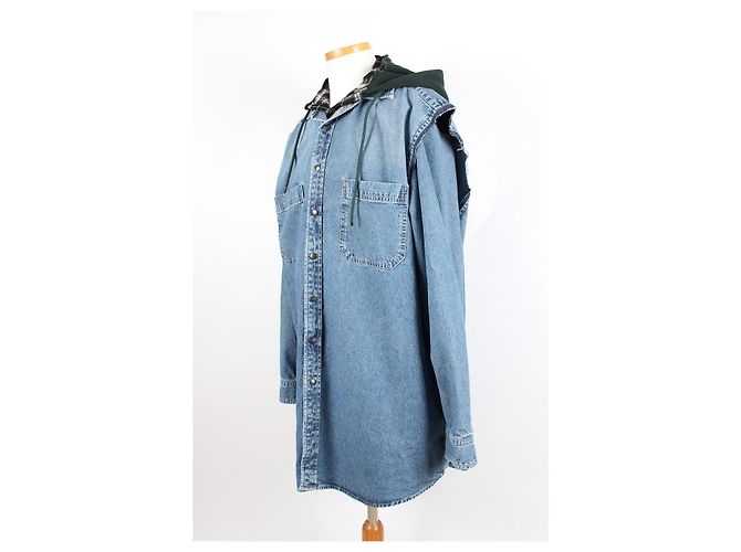 Balenciaga Camicia in denim a doppio strato Blu - vista 6