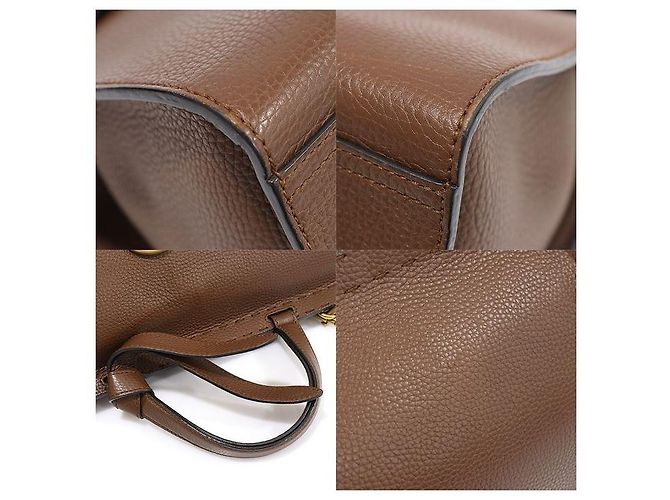 Gucci Kleiner GG Marmont Top Handle aus braunem Leder - Ansicht 6
