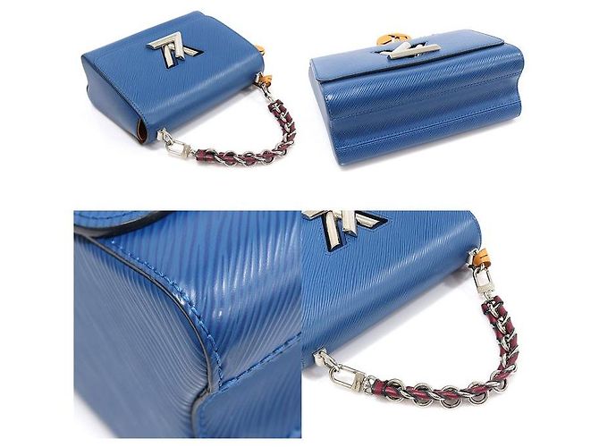 Louis Vuitton Borsa a tracolla Twist MM in pelle Epi blu - vista 5