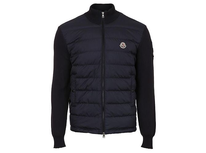 Moncler Cardigan de algodão acolchoado com fecho de correr Azul - vista 2