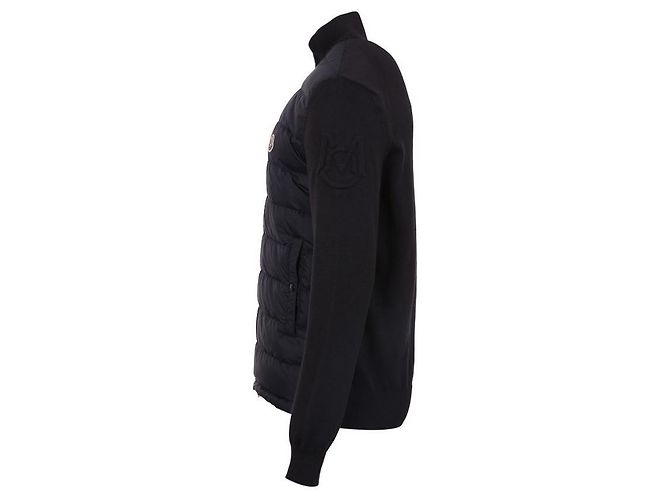 Moncler Cardigan de algodão acolchoado com fecho de correr Azul - vista 4