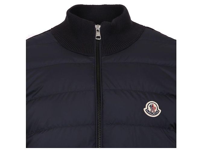 Moncler Cardigan de algodão acolchoado com fecho de correr Azul - vista 7